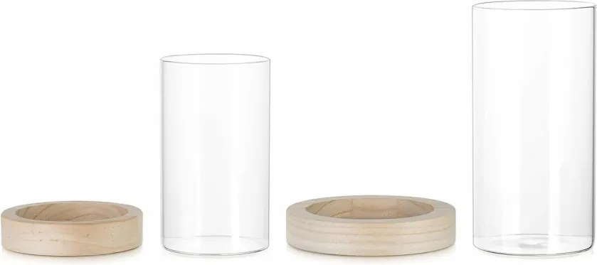 Hurricane üveg gyertyatartók: átlátszó kerek vázák esküvőre