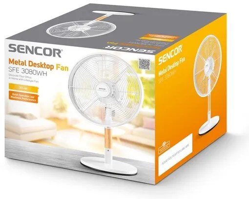 Sencor SFE 3080WH asztali ventilátor, fehérszínben