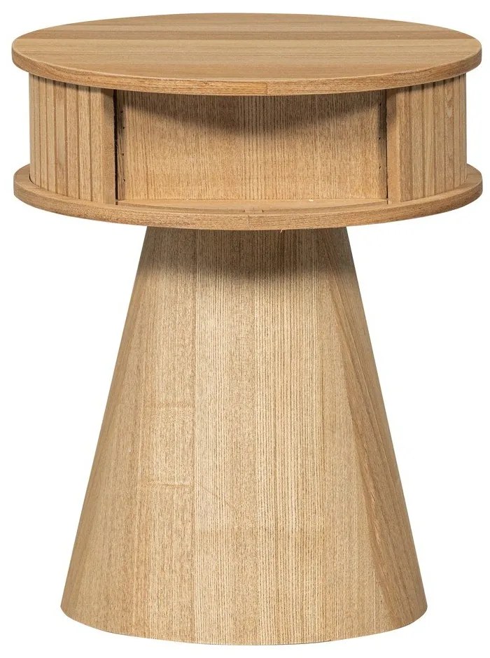 Natúr színű éjjeliszekrény borovi fenyő dekorral Karri – WOOOD