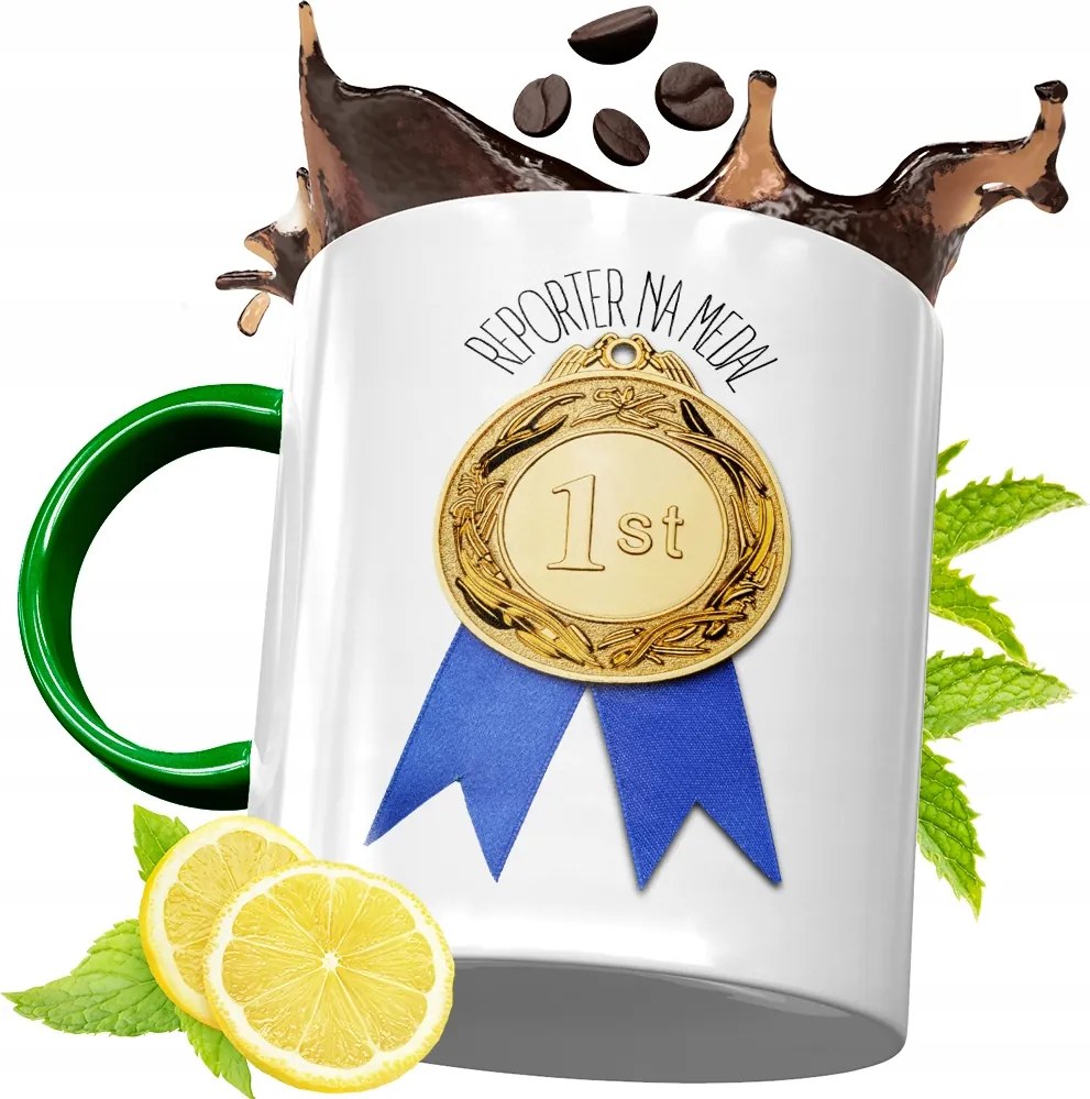 Zöld Bögre Újságírónak Születésnapi Ajándéknak, fényképes nyomattal