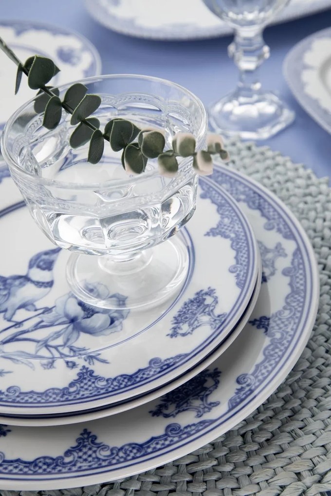 26 részes porcelán étkészlet kék-fehér