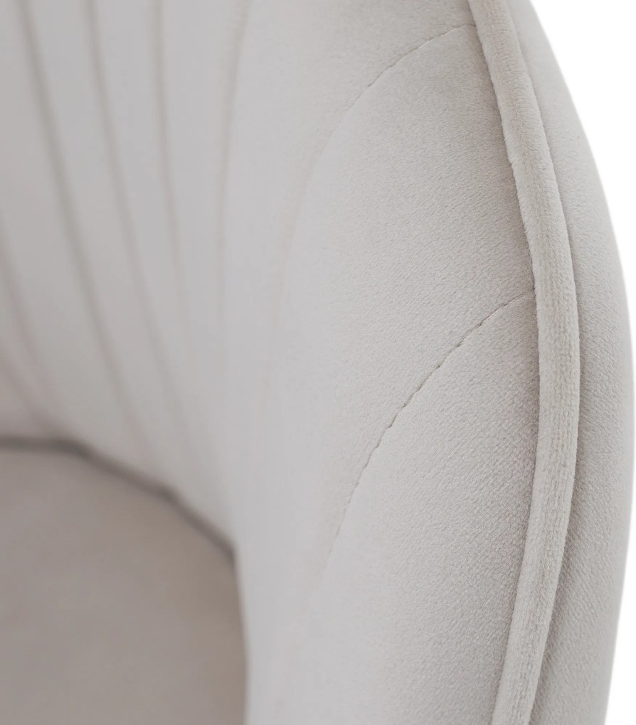 Design fotel, bézses szürke Velvet szövet, AURIL