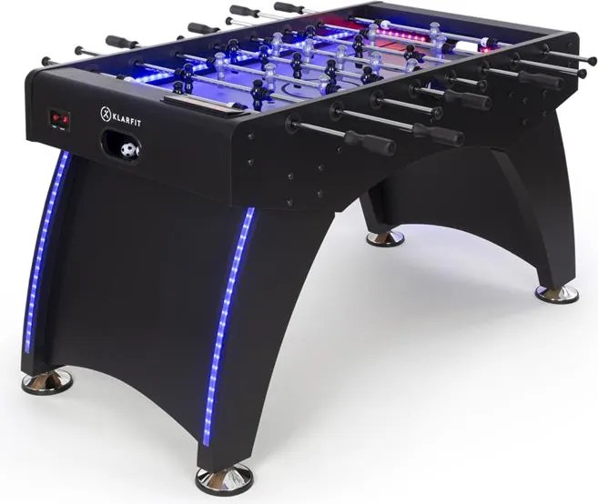 KLARFIT Arrowhead, asztali foci, 117 x 68, LED megvilágítás, automatikus gólszámláló, fekete