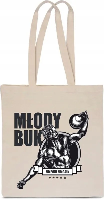 Öko Táska Pamut bézs Fiatal Bükk Isten csomagoló férfi edzőterem TT_588_b