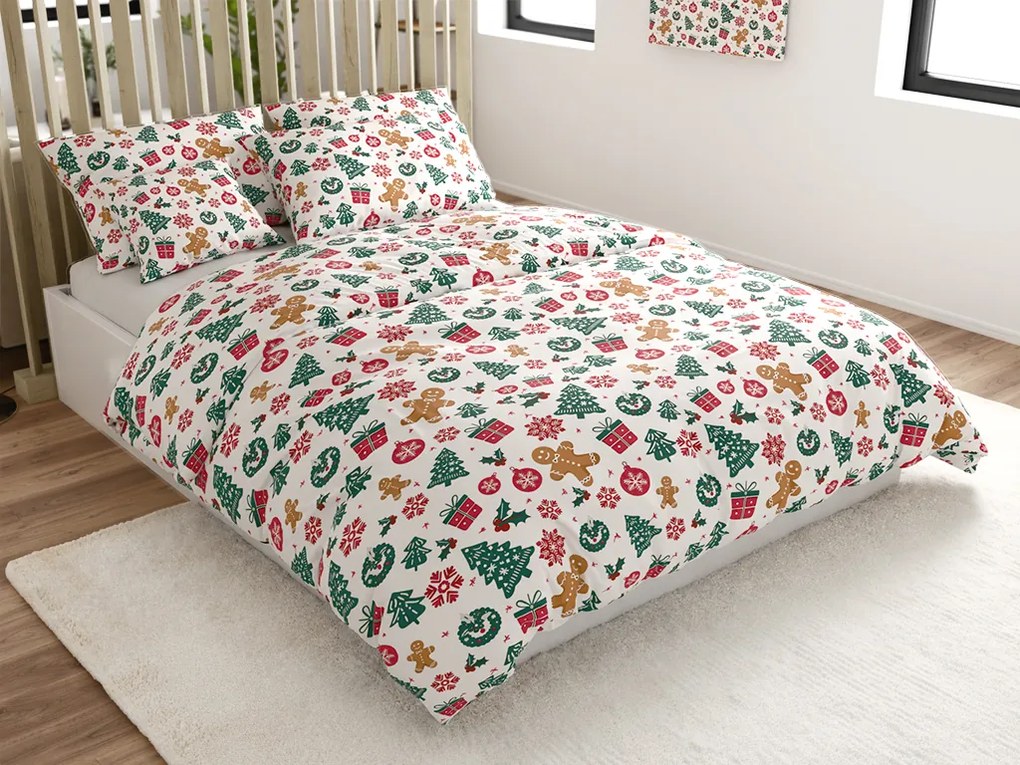 Pamut ágyneműhuzat MERRY MOOD fehér Ágyneműhuzat mérete: 70 x 90 cm | 140 x 200 cm