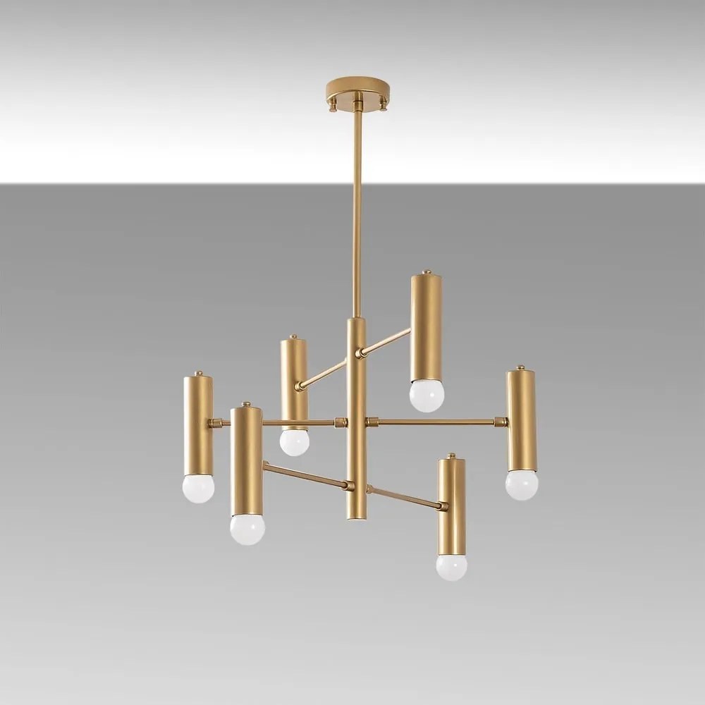 Aranyszínű függőlámpa fém búrával Gharib – Opviq lights
