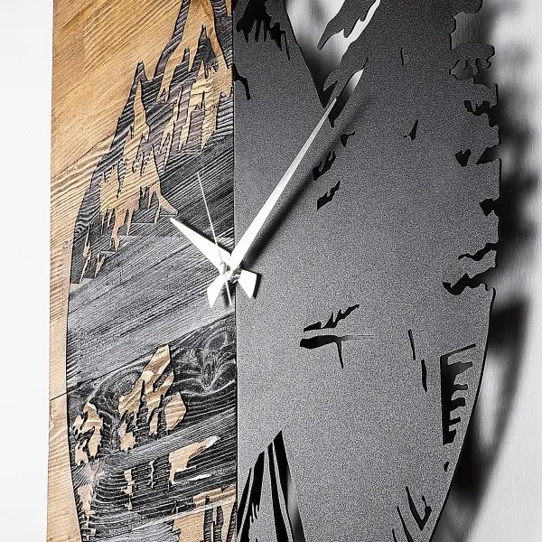 Fali óra 56x58 cm, 1xAA, fa/fém kivitel