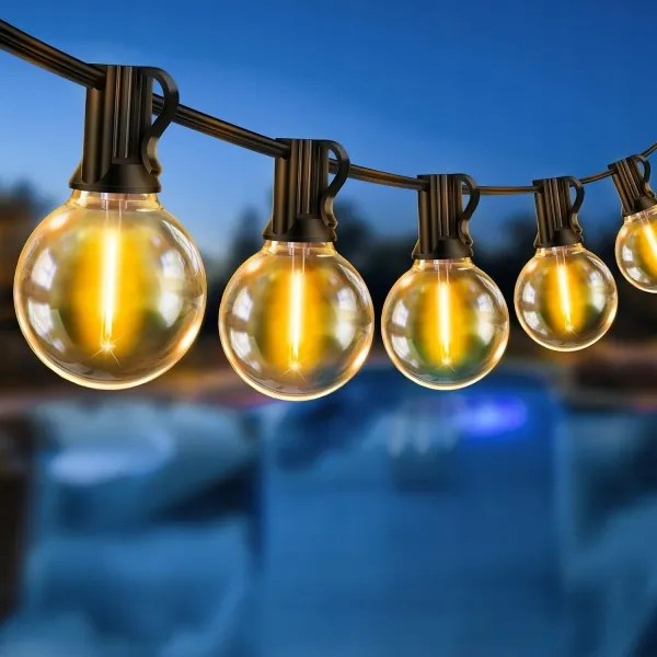 LED kültéri díszfüzér 36xE12/1W/230V 22,35 m IP65 fekete