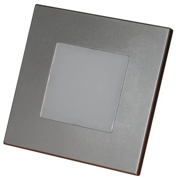 EMITHOR 48302 STEP LIGHT LED ezüst színű beltéri falba építhető lámpa 1W 60lm 4000K 86X86mm