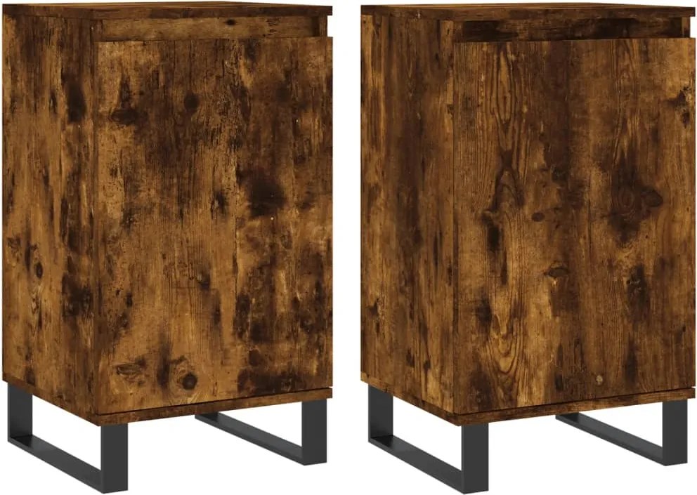 vidaXL 2 db sonoma tölgy színű szerelt fa tálalószekrény 40x35x70 cm