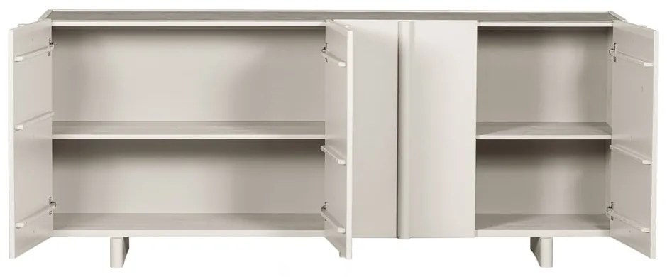 Krémszínű borovi fenyő alacsony moduláris komód 200x85 cm Basu – WOOOD