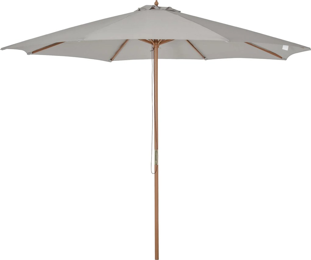 Outsunny Napernyő Ø 300 cm, UV védelemmel ellátott napernyő, fából készült erkélyi napernyő, stabil piaci napernyő, napvédelem a strandra, teraszra, k