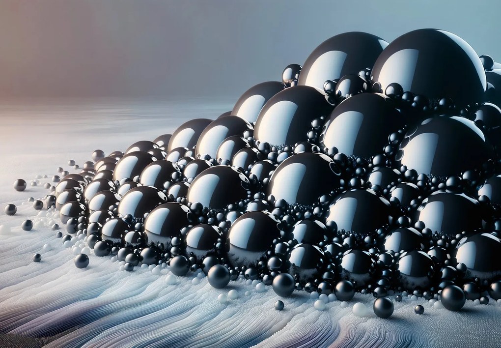 Fotótapéta - Fekete gömbök halmaza (147x102 cm)