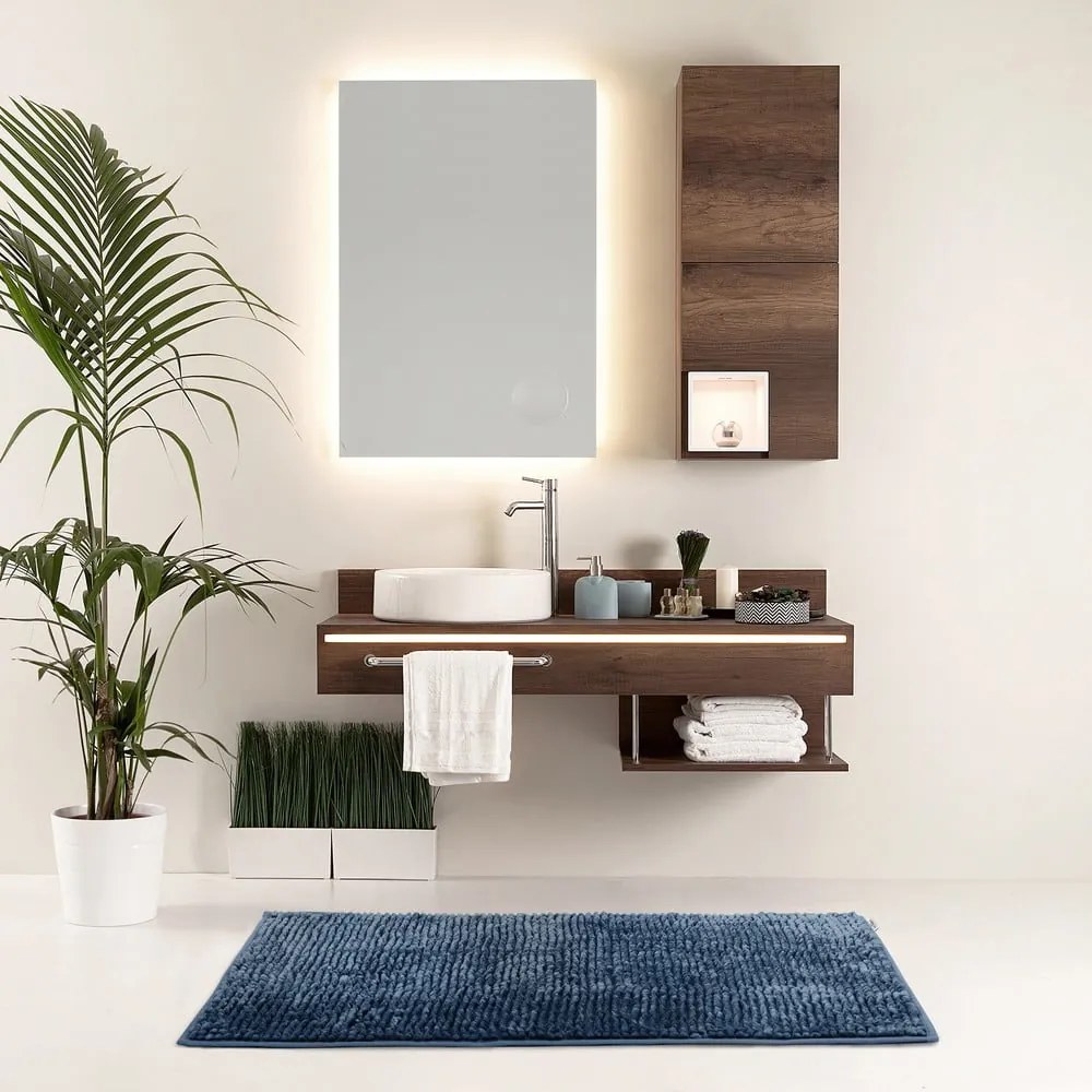 Sötétkék fürdőszobai kilépő 60x90 cm Bati – Restilo