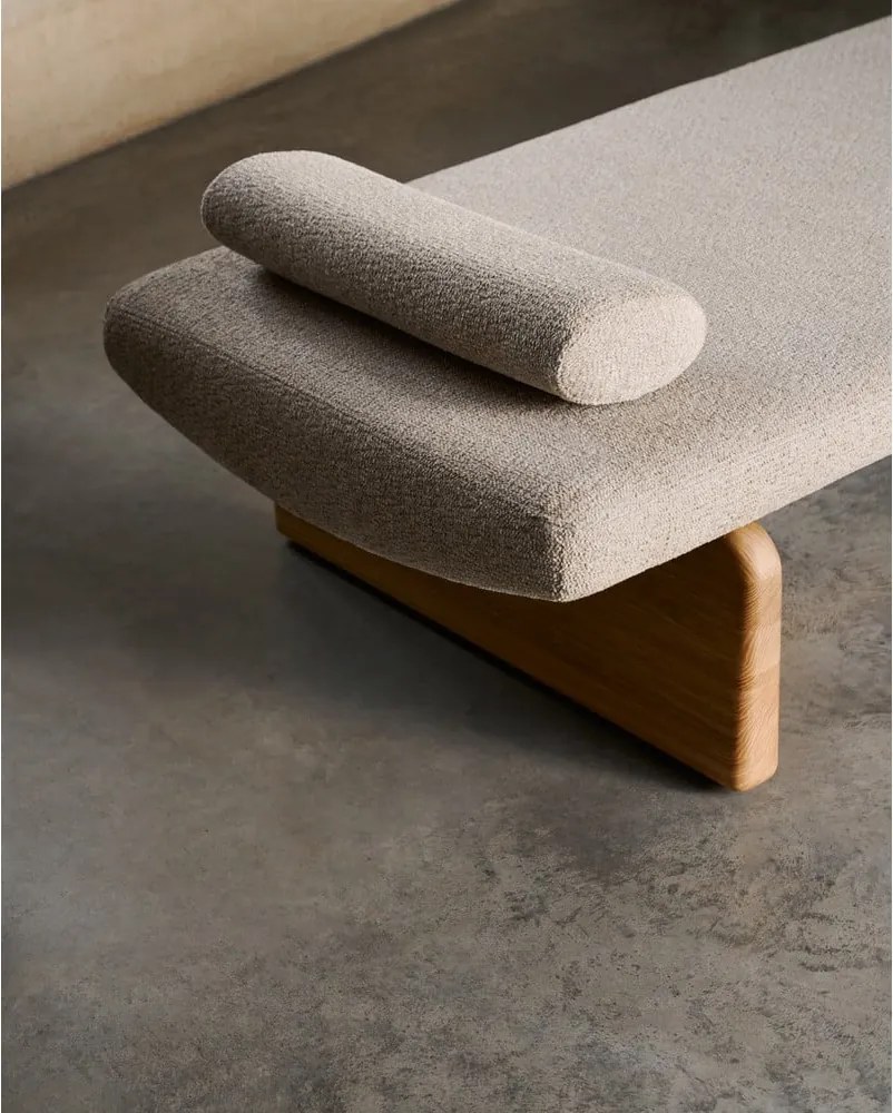 Bézs-natúr színű zsenília heverő (variálható sarok) Topaz – Kave Home