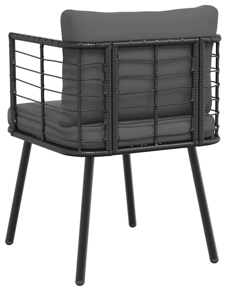 fekete polyrattan kerti szék párnákkal