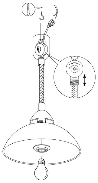 EGLO 87008 - LORD 2 függeszték állítható 1xE27/100W