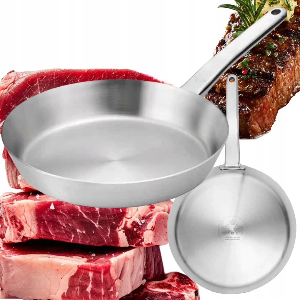 Hagyományos Acél Serpenyő Gerlach Prestige 28CM Rozsdamentes Acél