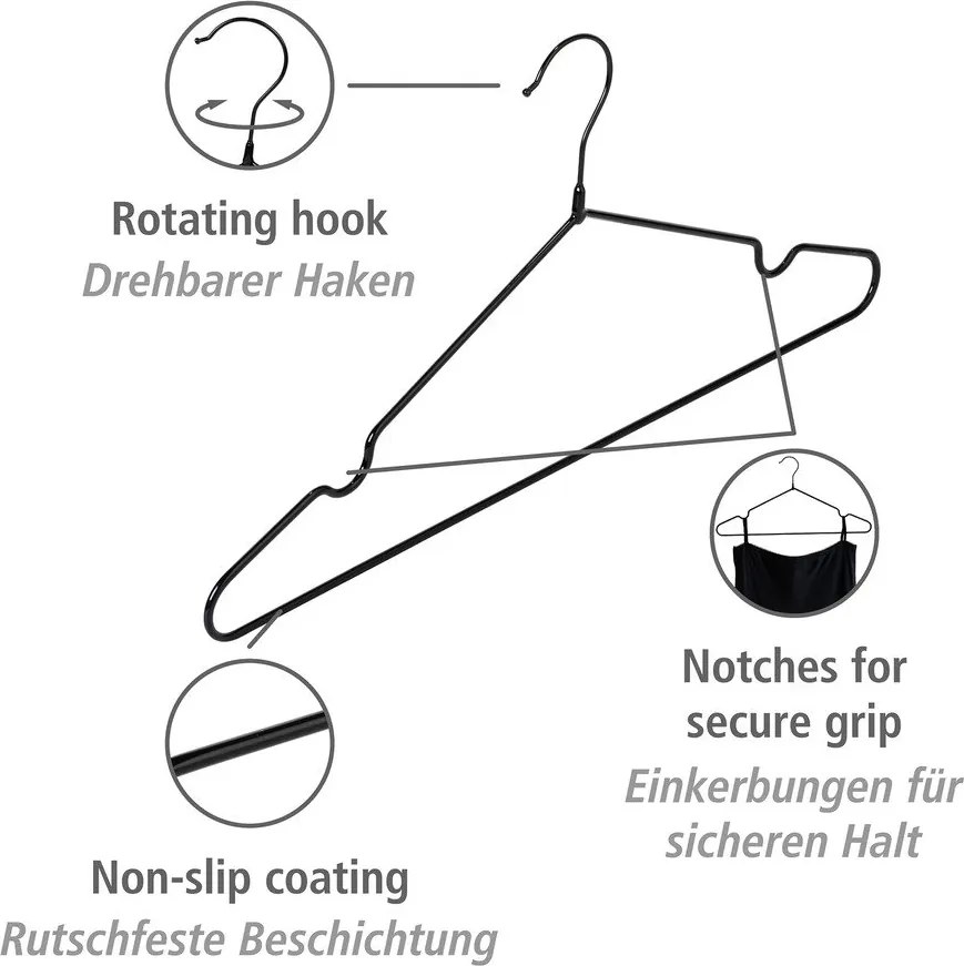 Fém vállfa szett 20 db-os Sascha – Wenko
