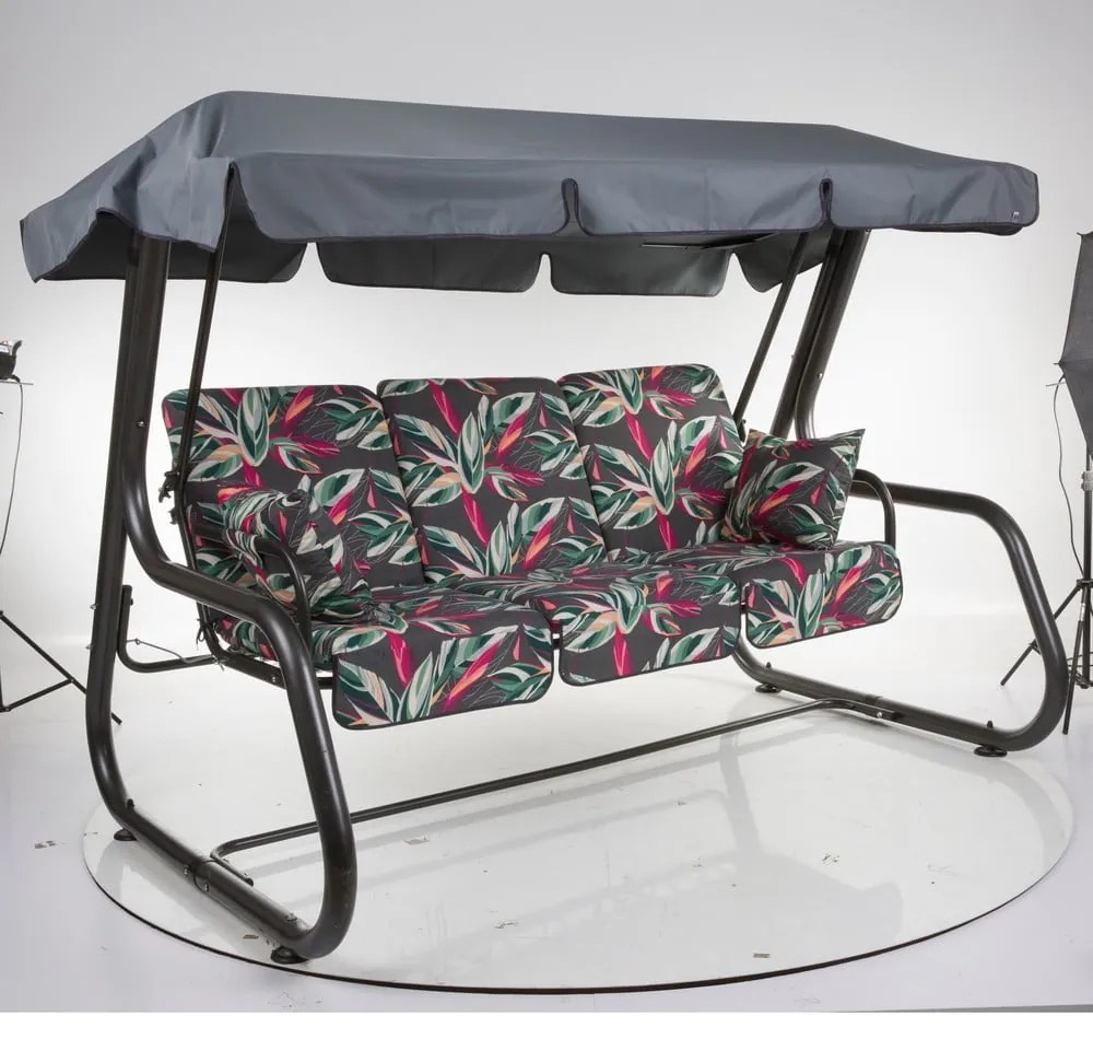 Sötétszürke fém kerti hintaágy Rimini – Dajar