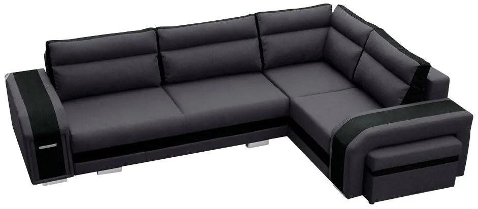 Sarokkanapé Asperata (sötétszürke + fekete) (J). 601101
