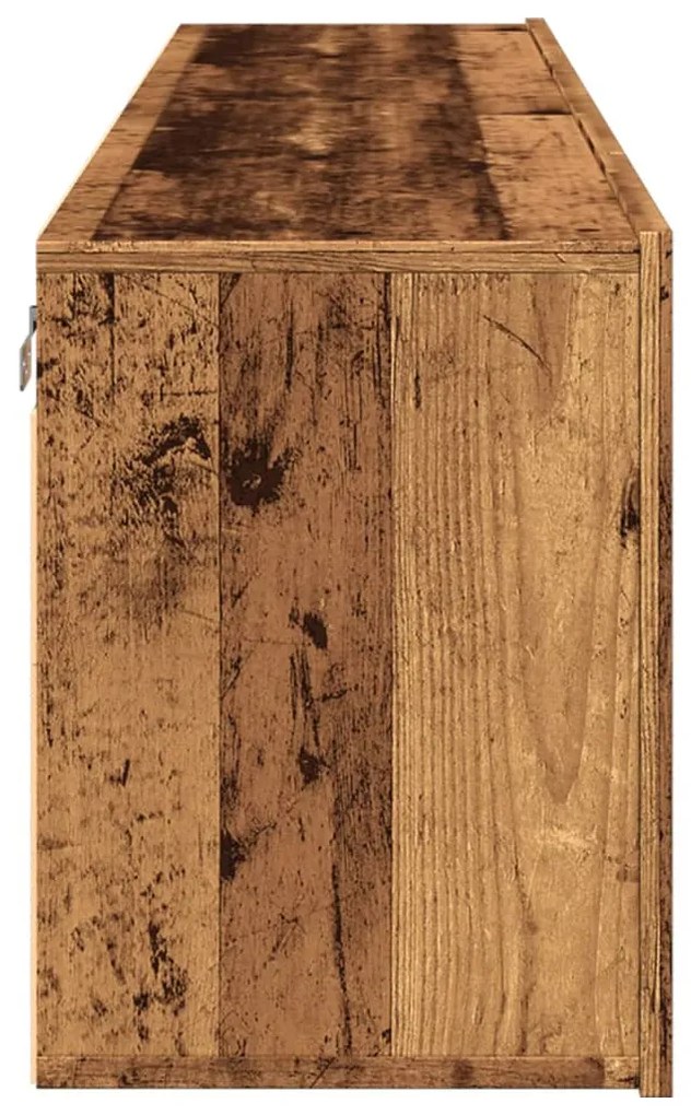 2 db antik fa színű falra szerelhető TV-szekrény 80 x 30 x 41cm