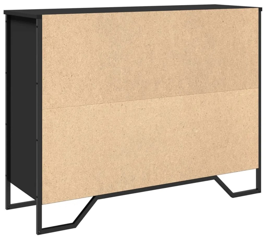 fekete szerelt fa tálalószekrény 97 x 32,5 x 74,5 cm