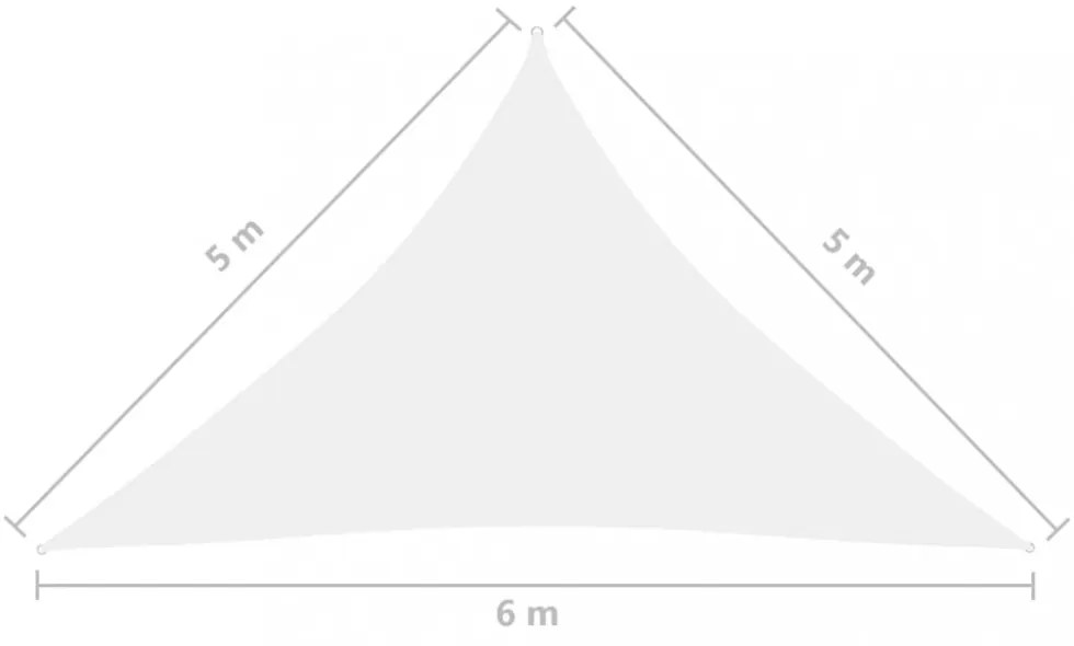 fehér háromszögű oxford-szövet napvitorla 5 x 5 x 6 m