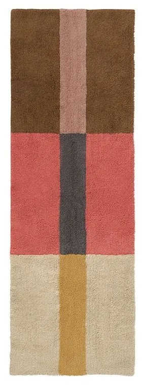 Kézi szövésű gyapjú futószőnyeg 80x230 cm Chroma Spiced Coral – Lorena Canals