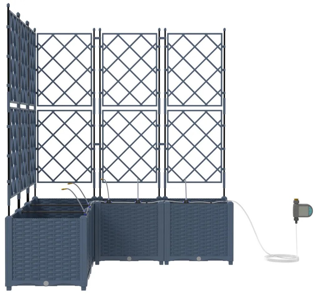 Kerti ültetők Szürke 120 x 120 x 142 cm Acél