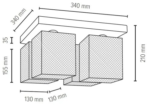 Spot-Light 8175460 - NORMAN WOOD mennyezeti lámpa 4xE27/25W/230V