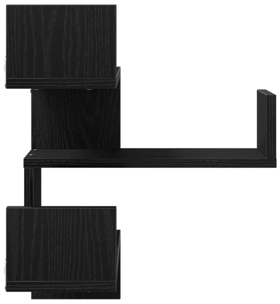 Falipolcok 2 db Fekete Tölgy 40x40x49,5 cm Fűrészelt Fa