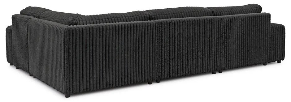 Sötétszürke kordbársony sarokkanapé (jobb oldali-U alakú) Justin – Ropez
