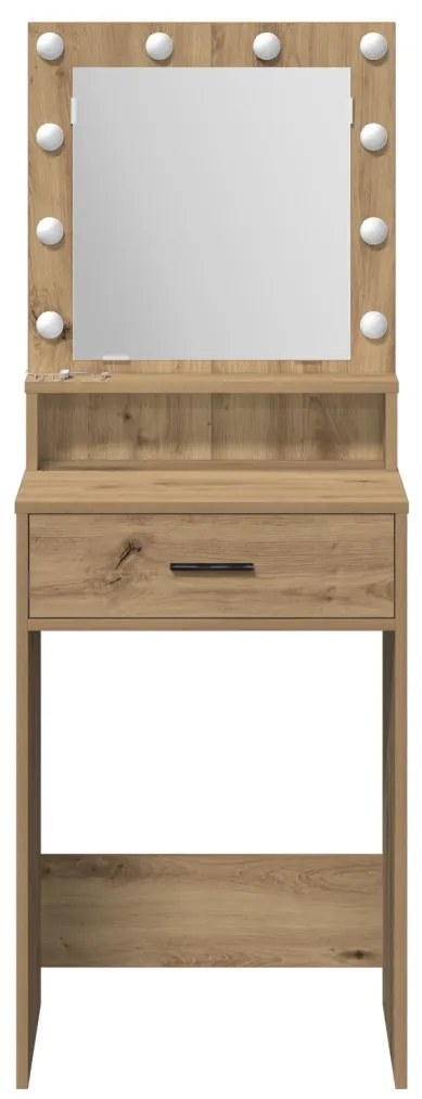 Sminktükör fiókkal kézműves tölgy 50 x 41 x 135 cm Faanyag
