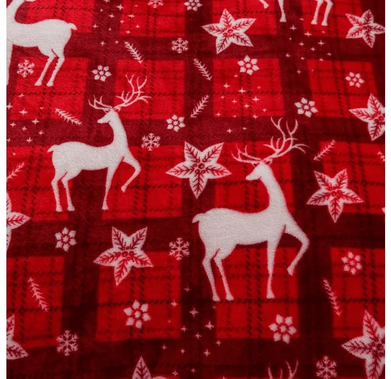 Mikroplüss ágyneműhuzat VELVET CHRISTMAS piros Ágyneműhuzat mérete: 70 x 90 cm | 140 x 200 cm
