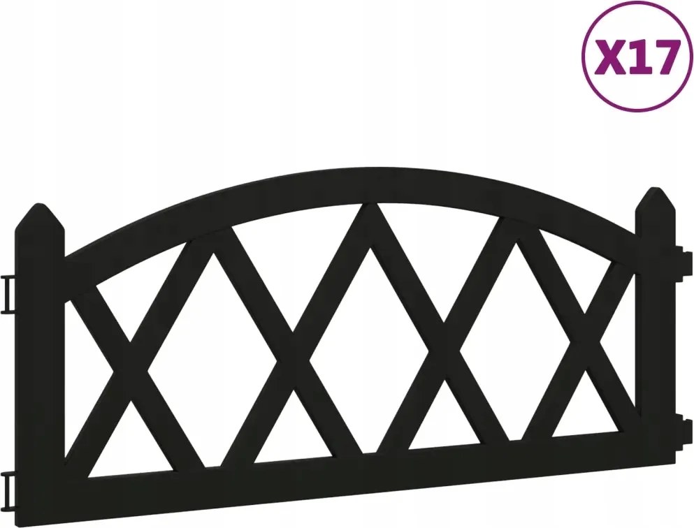 Kerti Gyepszegély 17 Db Fekete 10M