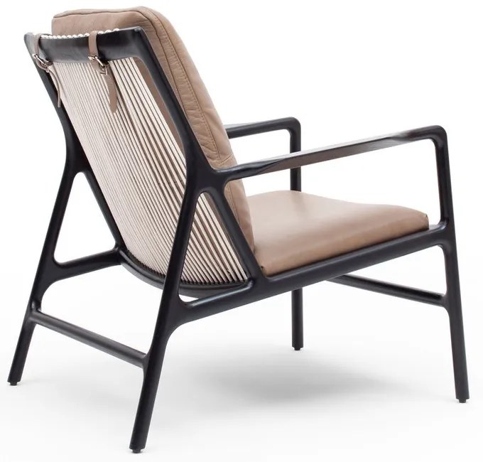 Fekete-bézs bőr fotel Dedo – Gazzda