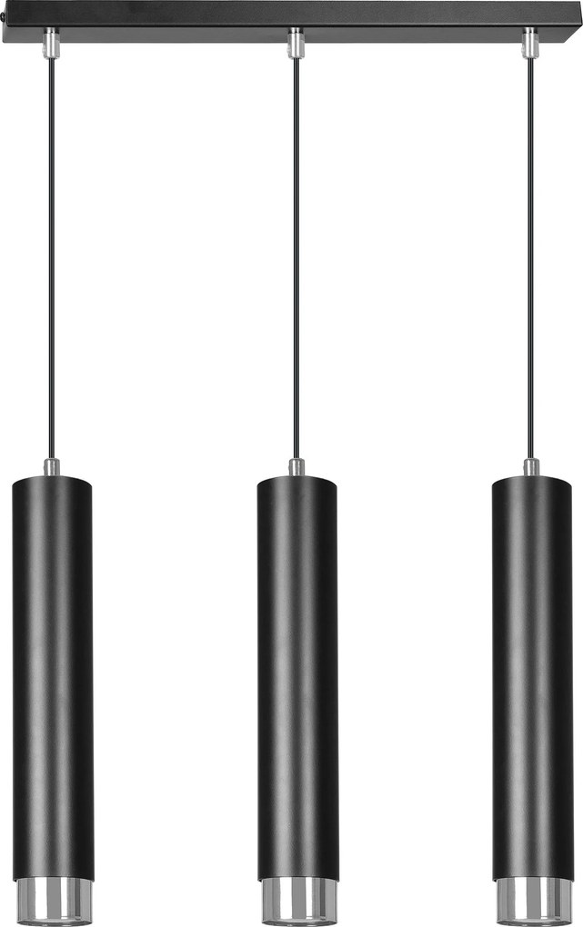 Emibig modern függeszték kibo króm fekete emi643/3