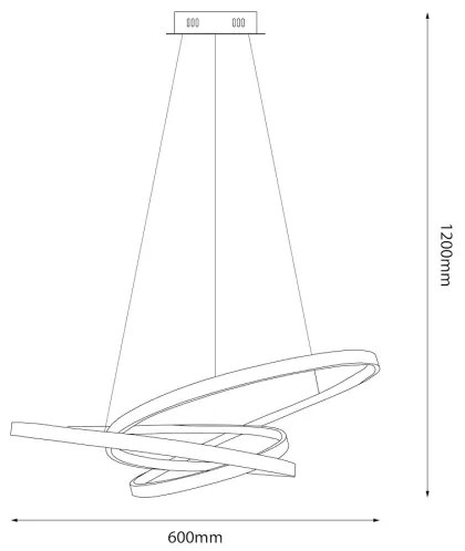 LED Csillár zsinóron EMPOLI LED/55W/230V fekete