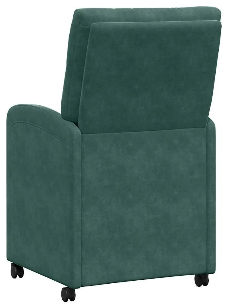 Kerekes Étkező Székek 2 pcs Sötétzöld 58 x 67 x 97 cm Bársony