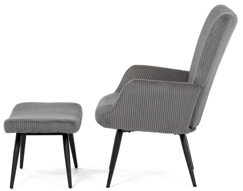 Pihenőfotel lábtartóval L7285 GREY6, szürke