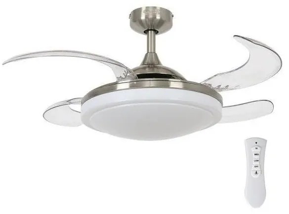 FANAWAY 212982- Mennyezeti ventilátor EVORA 2xE27/20W/230V króm + távirányítás