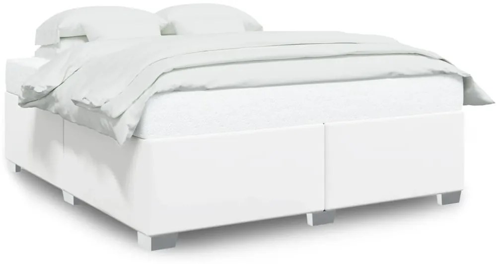 fehér műbőr ágykeret 200x200 cm