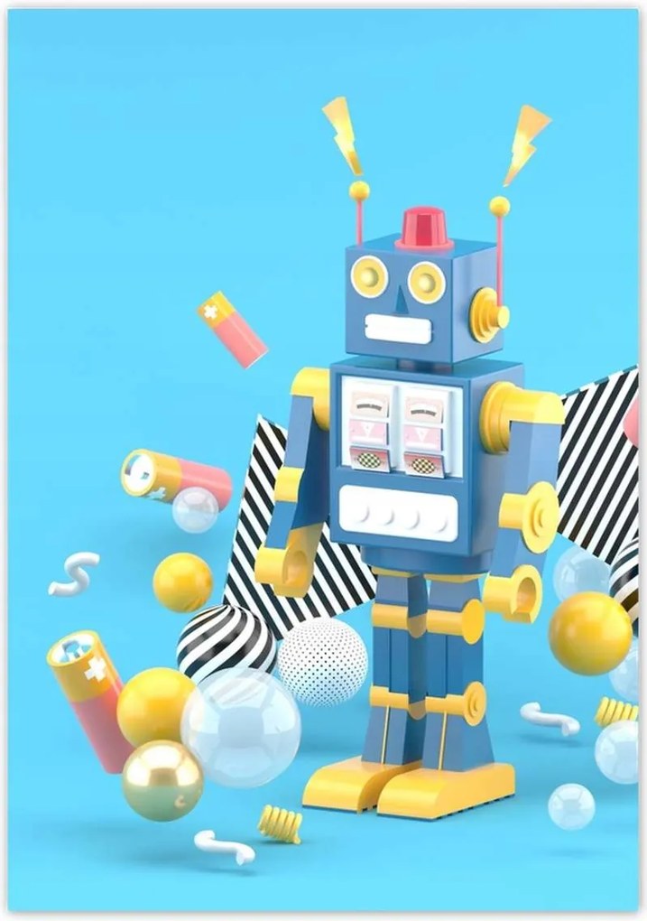 Poszterek 70x100 Kék robot