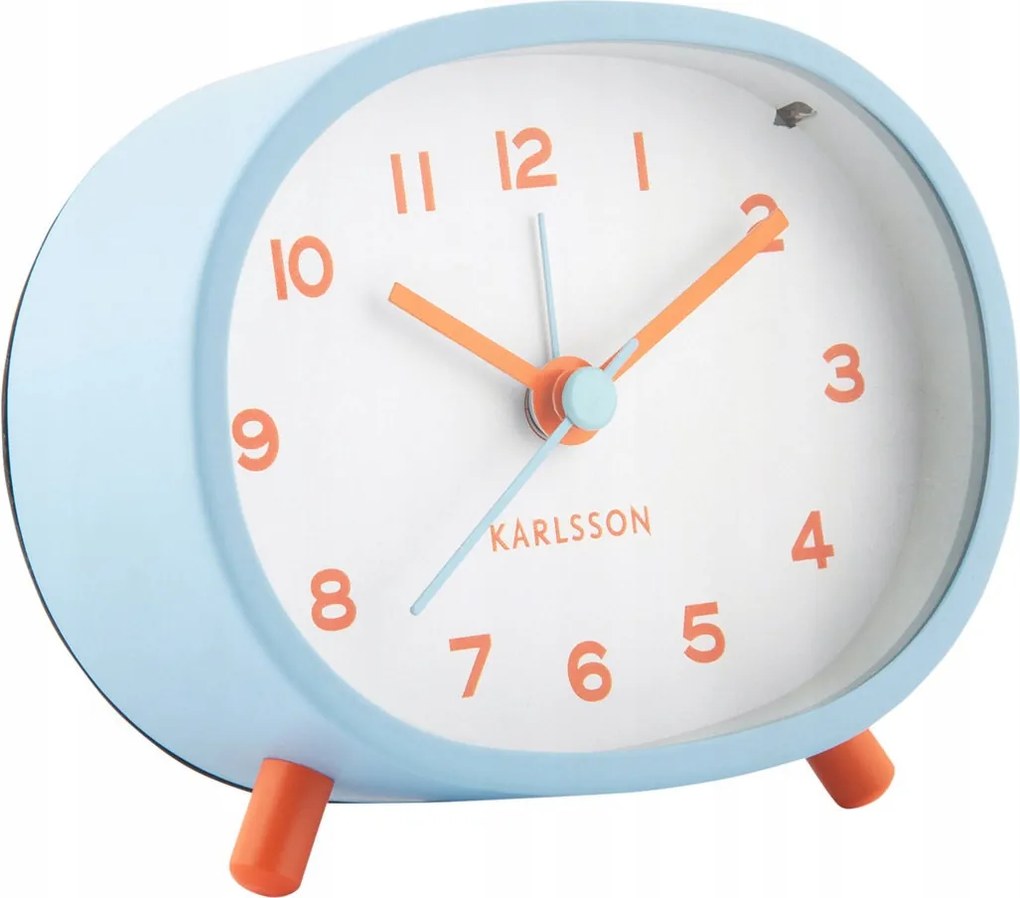 Kék Ovális Színes Megvilágított Ébresztőóra Karlsson KA6025LB Nem Ketyeg