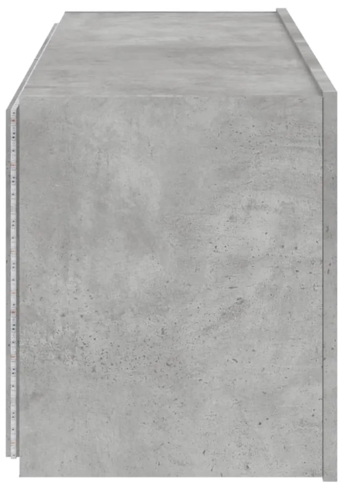 betonszürke fal TV-szekrény LED-világítással 100 x 35 x 41 cm