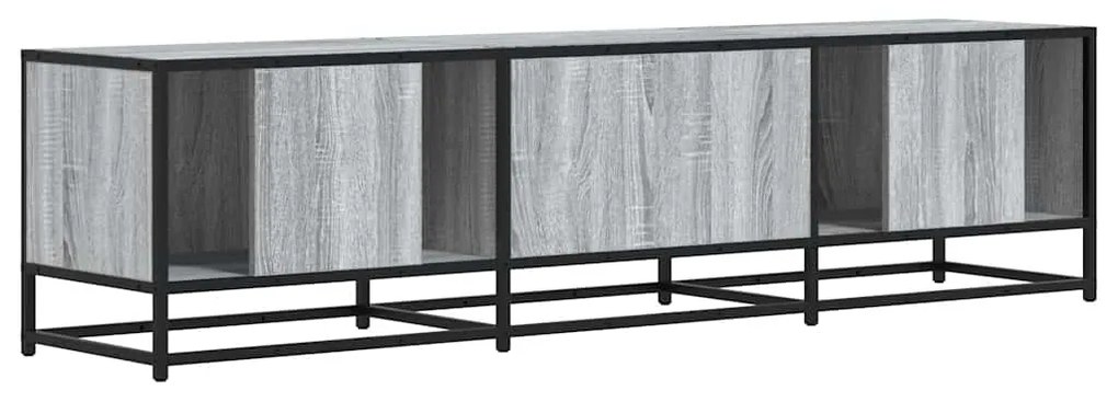 szürke sonoma színű szerelt fa és fém TV-szekrény 160x35x41 cm