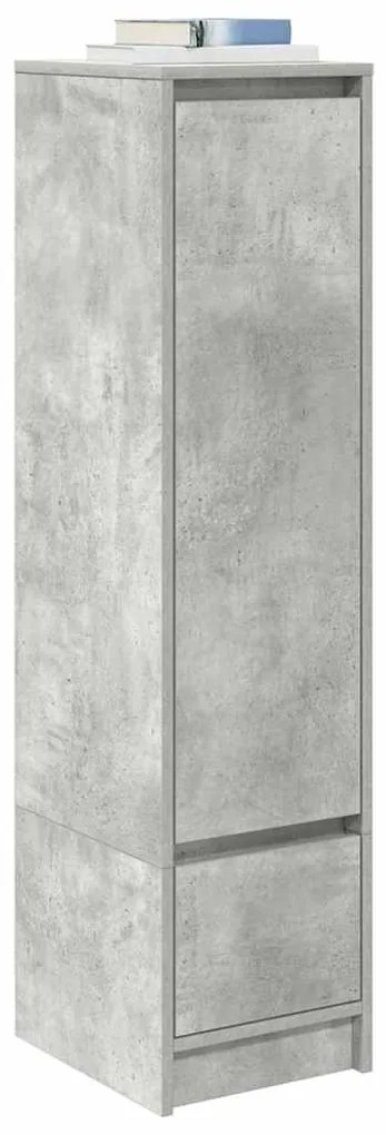 betonszürke szerelt fa magasszekrény 29,5x34x119,5 cm