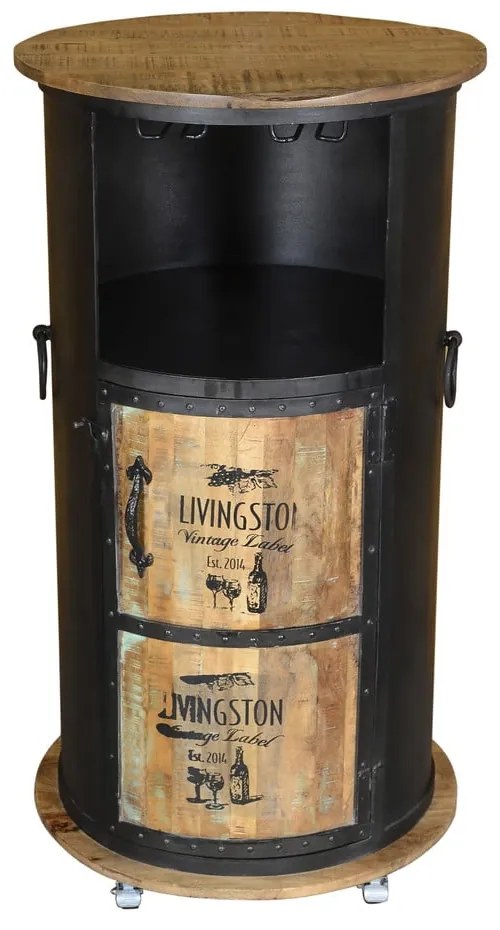 Fekete fém bortartó szekrény, palackok száma 9, 60x115 cm Luni – Interia Home & Living