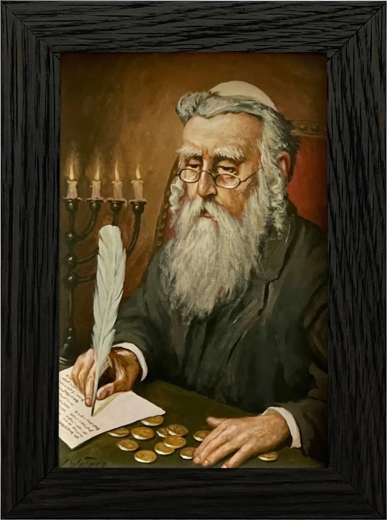 Vászonkép 20x15 Pénzszámláló Zsidó Wenge Keret